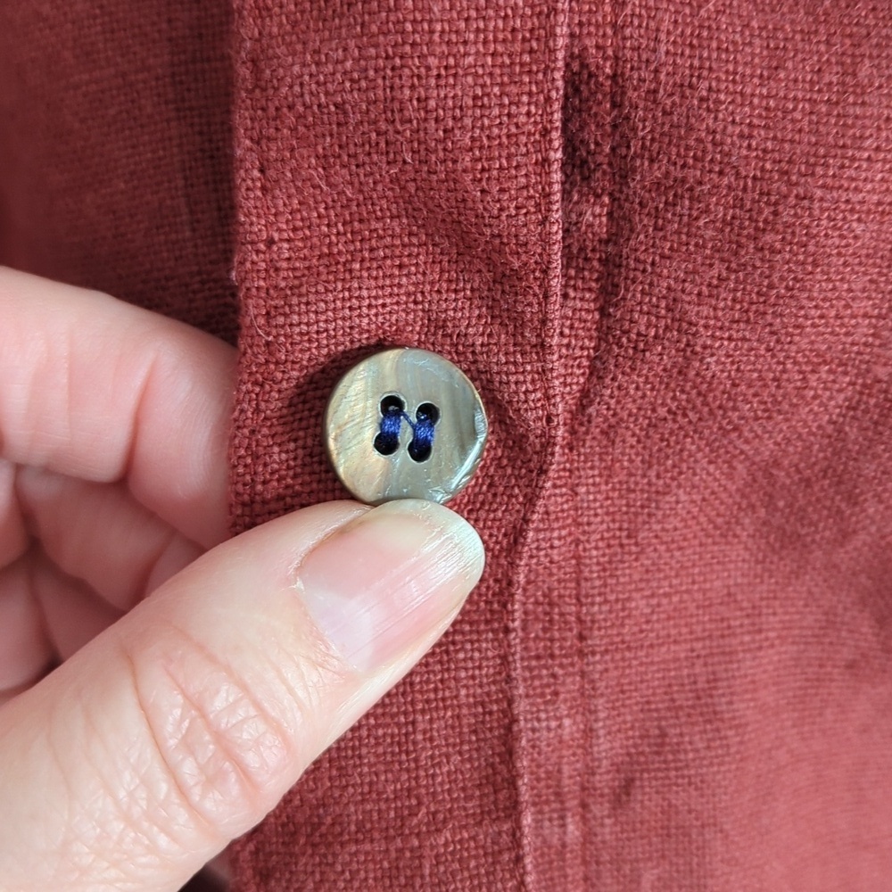 Vintage Hemp Blouse In Rust - Picture 7 of 9